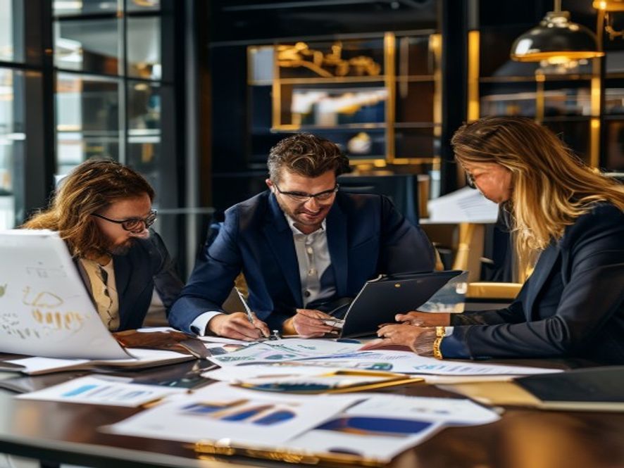 Consultants planning corporate strategy